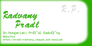 radvany pradl business card